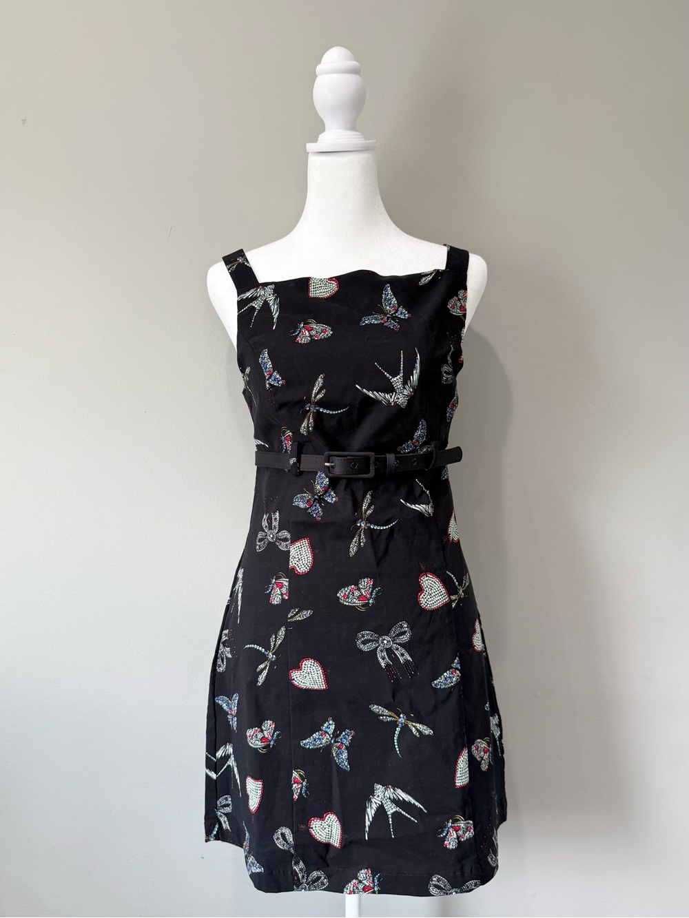 Anthropologie Maeve Bejeweled Insect Print Sleeveless Dress - Picture 4 of 9